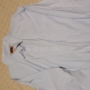 EUC Foundry Supply Co Dress Shirt Light Blue White Stripes 3XLT